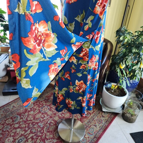 25156 Forever 21 + Blue Floral Fit n Flare Skater Dress 3X - Picture 7 of 10